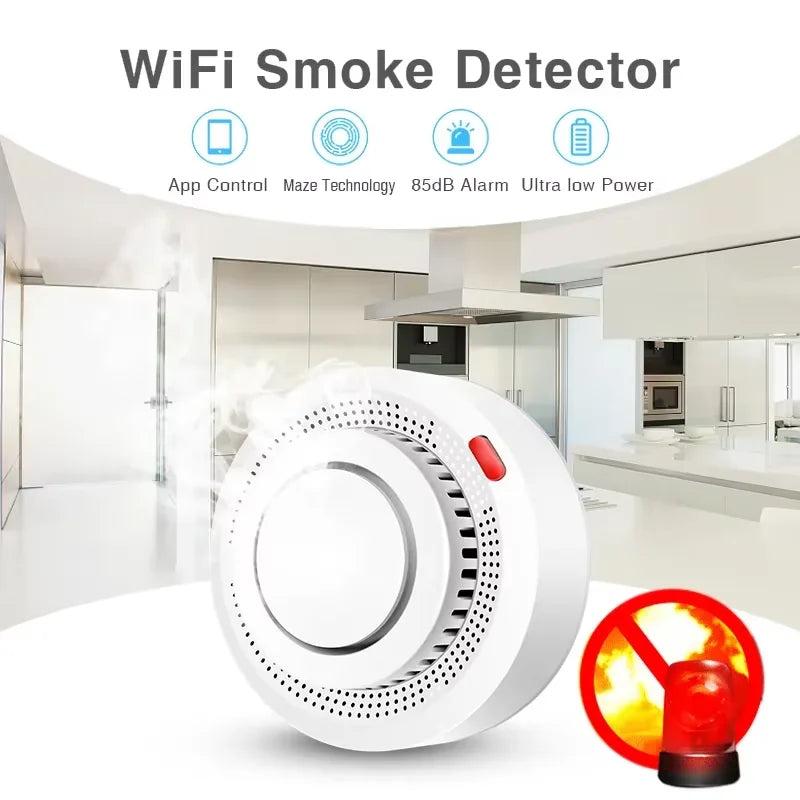 Tuya Smart WiFi Smoke Sensor With Smartlife APP Control