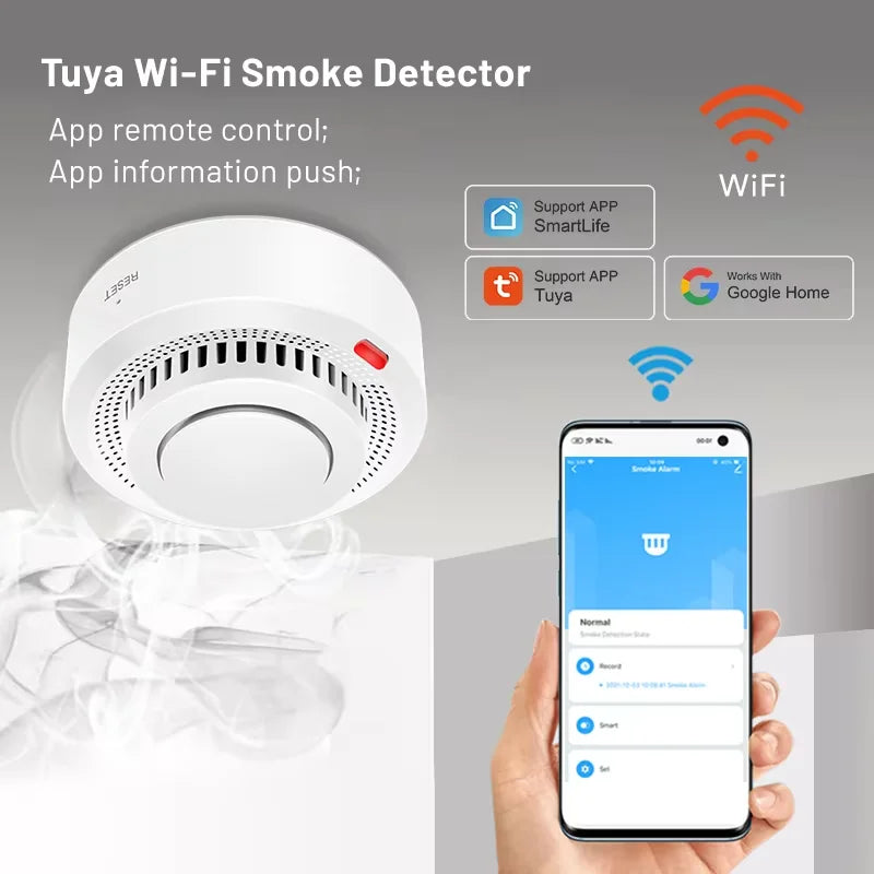 Tuya Smart WiFi Smoke Sensor With Smartlife APP Control