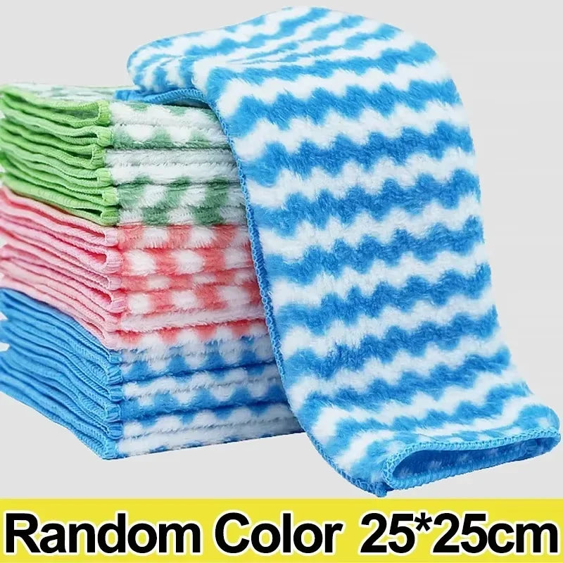 5/10/20pcs Kitchen Towel, Ultra-fine Fiber Light Gray Cleaning Cloth Set