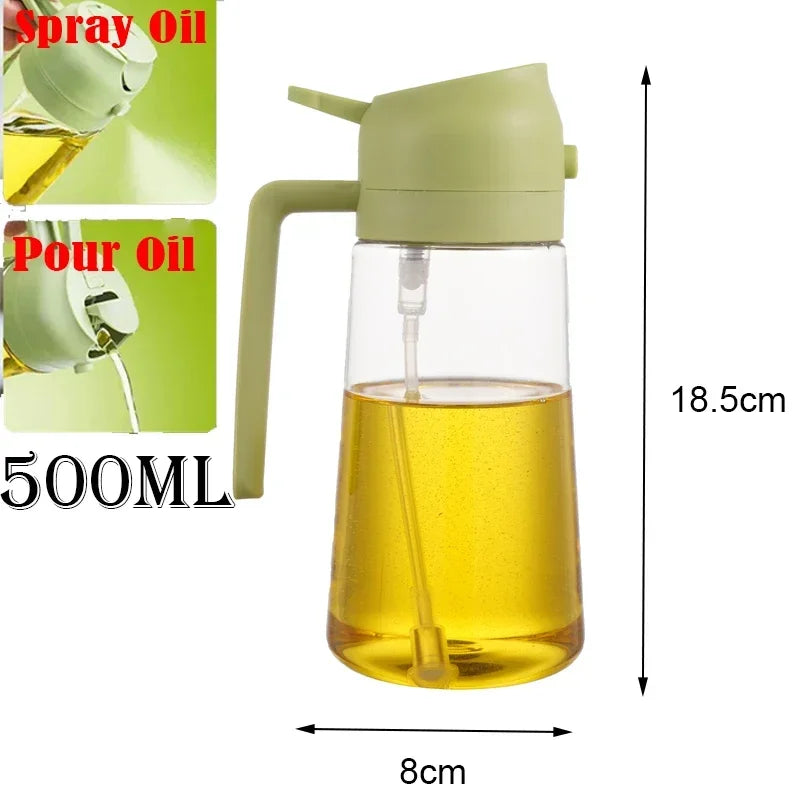 2 in 1 Pour Spray Sprayer Household Kitchen Oils Spray Cooking Olive Oil Dispenser Oil Baking Vinegar Soy Sauce Spray Container