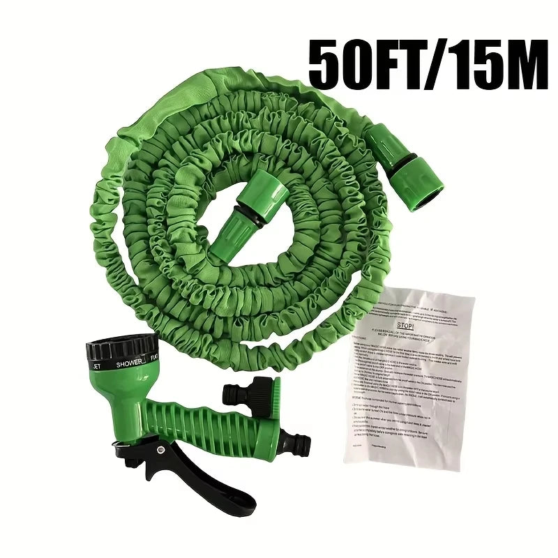 50FT Garden Hose Expandable Magic Water Pipes Home Garden Daily Watering Tools High-Pressure Car Wash Cleaning Water Gun