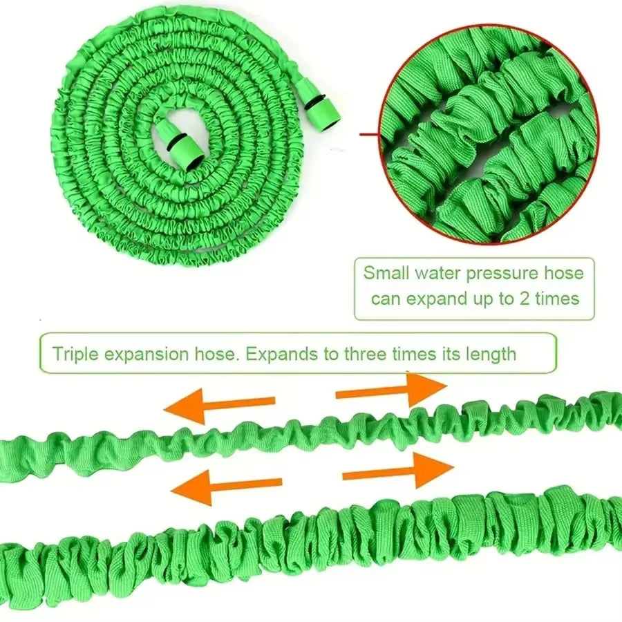 50FT Garden Hose Expandable Magic Water Pipes Home Garden Daily Watering Tools High-Pressure Car Wash Cleaning Water Gun