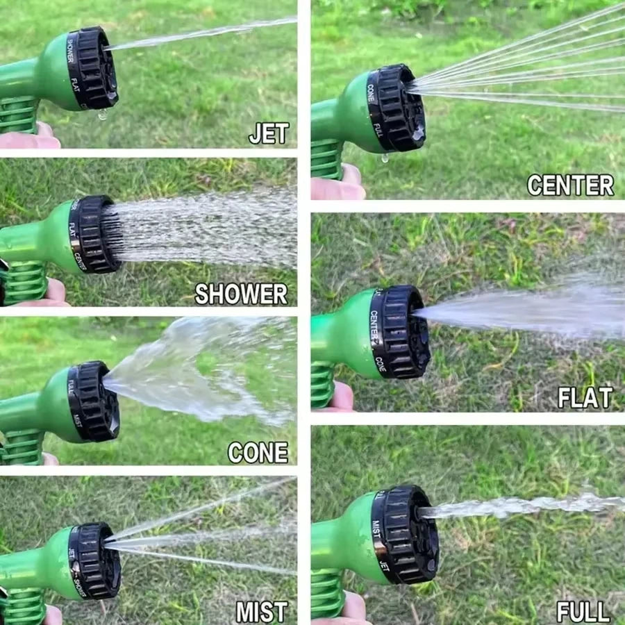 50FT Garden Hose Expandable Magic Water Pipes Home Garden Daily Watering Tools High-Pressure Car Wash Cleaning Water Gun