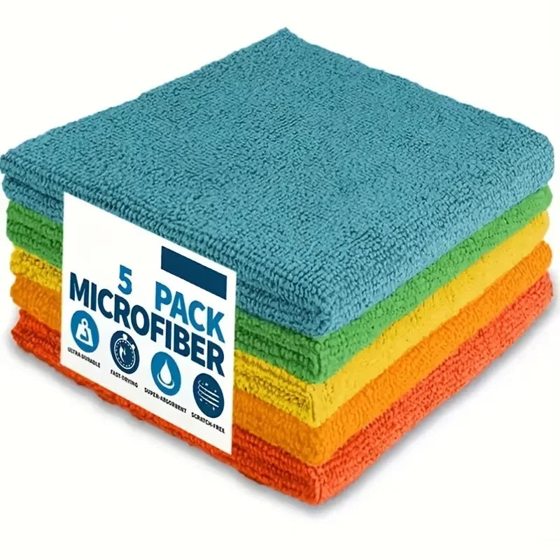 5/10/20pcs Kitchen Towel, Ultra-fine Fiber Light Gray Cleaning Cloth Set