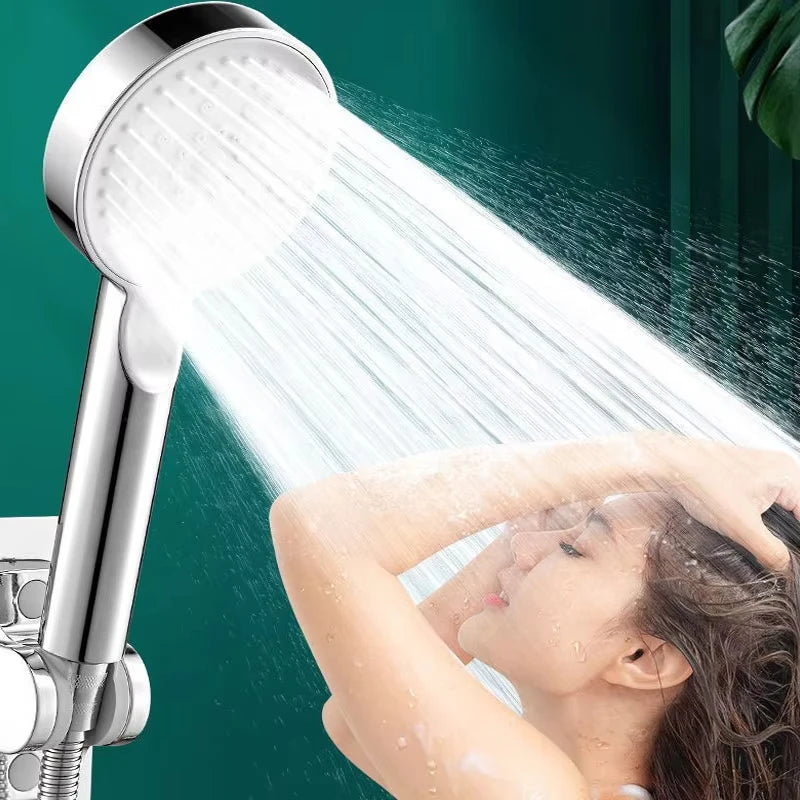 Booster Shower Head Adjustable High Pressure Water Massage Shower Head Home Handheld Sprayer Bathroom Supplies 5 Modes
