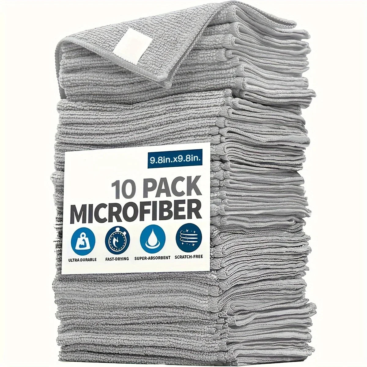 5/10/20pcs Kitchen Towel, Ultra-fine Fiber Light Gray Cleaning Cloth Set