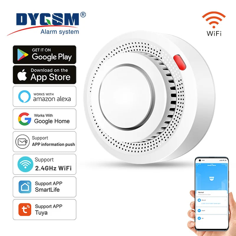 Tuya Smart WiFi Smoke Sensor With Smartlife APP Control