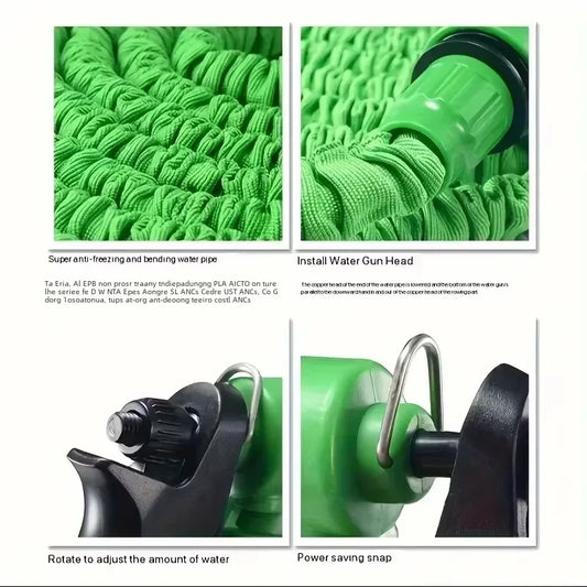 50FT Garden Hose Expandable Magic Water Pipes Home Garden Daily Watering Tools High-Pressure Car Wash Cleaning Water Gun