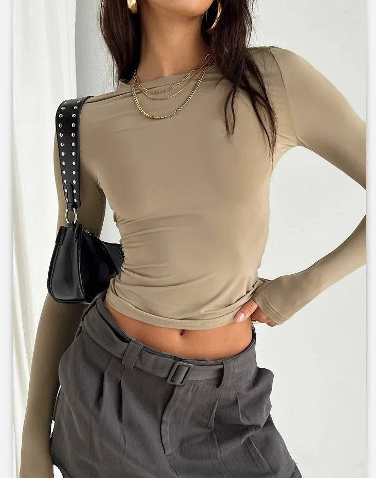 Basic Solid Crop Top Short Sleeve Crewneck Skinny T-shirt Summer Casual Tee for Women Y2K Vintage Top Harajuku Streetwear