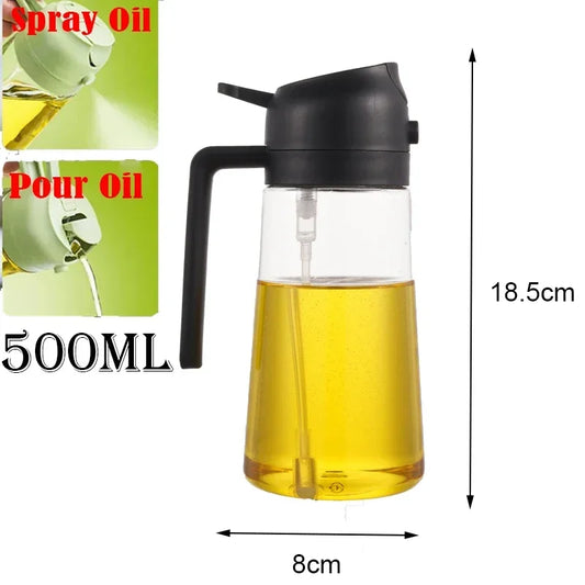 2 in 1 Pour Spray Sprayer Household Kitchen Oils Spray Cooking Olive Oil Dispenser Oil Baking Vinegar Soy Sauce Spray Container