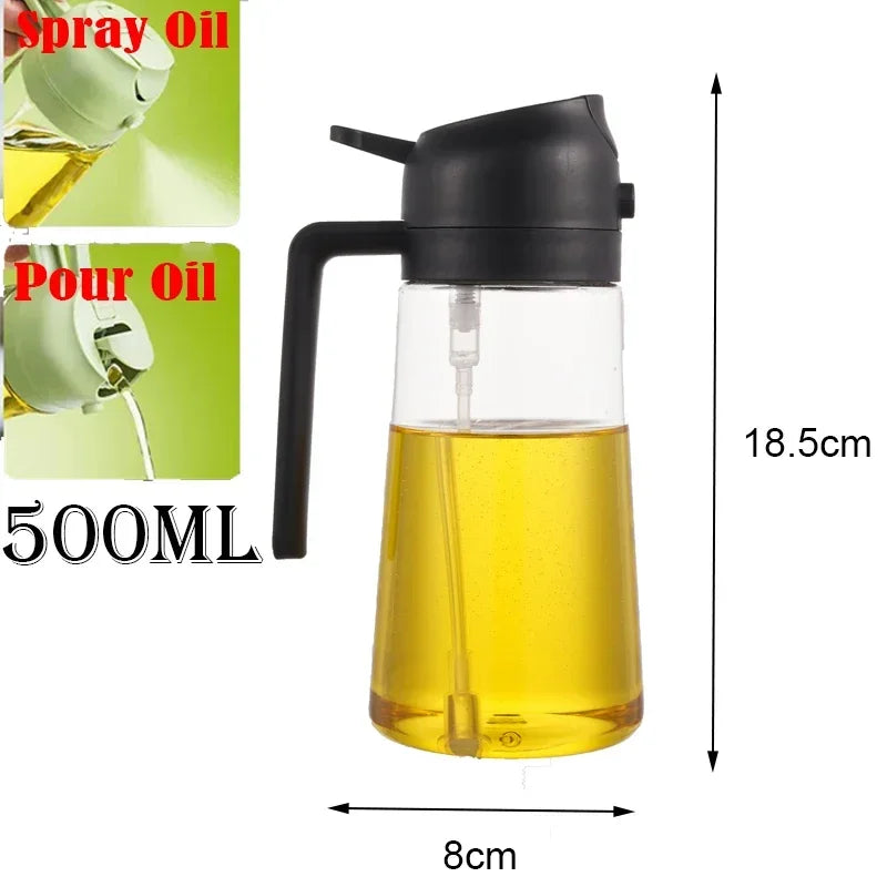 2 in 1 Pour Spray Sprayer Household Kitchen Oils Spray Cooking Olive Oil Dispenser Oil Baking Vinegar Soy Sauce Spray Container