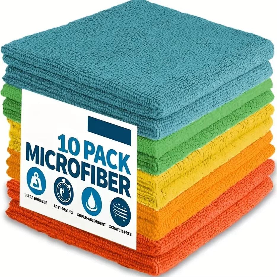 5/10/20pcs Kitchen Towel, Ultra-fine Fiber Light Gray Cleaning Cloth Set