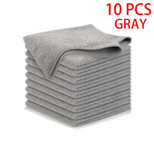 5/10/20pcs Kitchen Towel, Ultra-fine Fiber Light Gray Cleaning Cloth Set