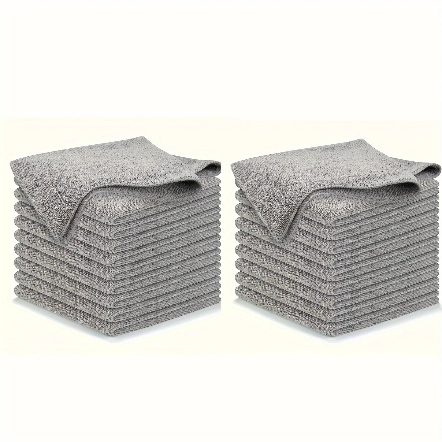 5/10/20pcs Kitchen Towel, Ultra-fine Fiber Light Gray Cleaning Cloth Set