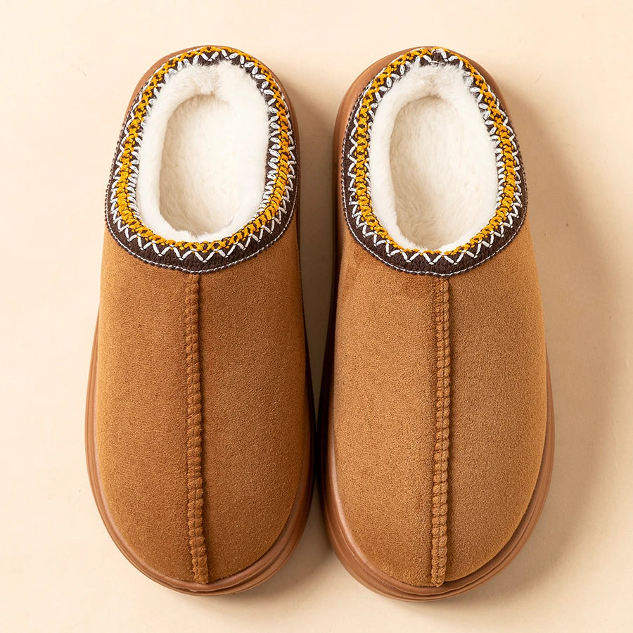 Fashion Women Fluffy Slippers for Autumn and Winter Indoor EVA Thick Sole Anti-Slip and Warm Unisex Slippers for Winter
