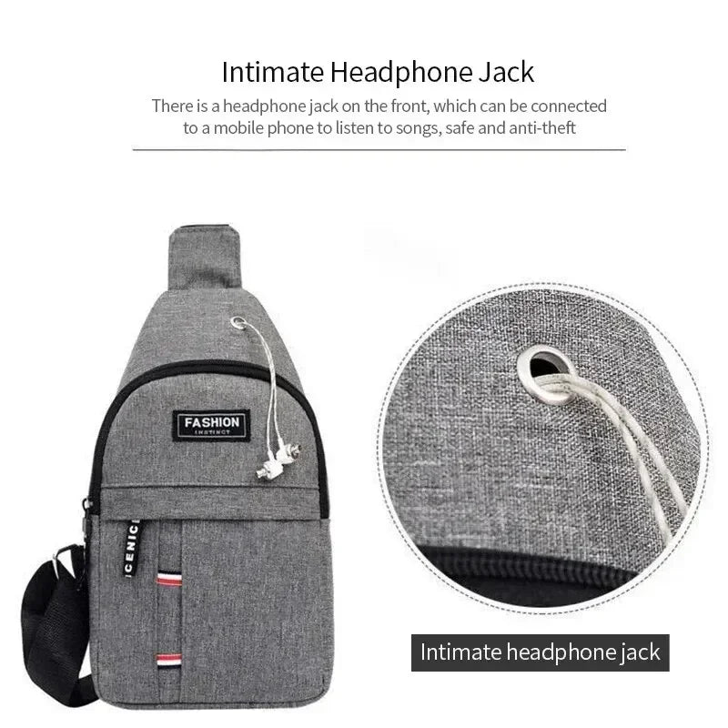Fashionable and Trendy Lightweight Single Minimalist Shoulder Crossbody Bag for Men with Large Capacity for Leisure and Sports